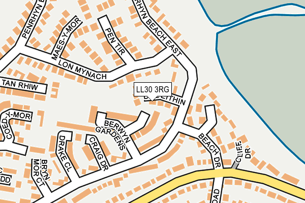 LL30 3RG map - OS OpenMap – Local (Ordnance Survey)