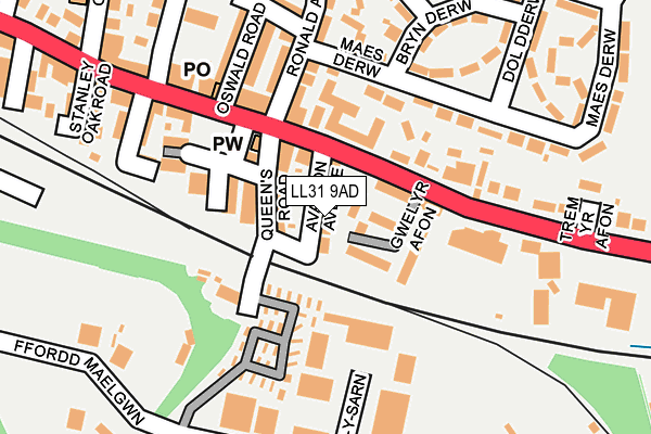 LL31 9AD map - OS OpenMap – Local (Ordnance Survey)