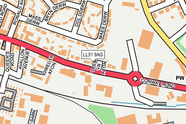 LL31 9AG map - OS OpenMap – Local (Ordnance Survey)