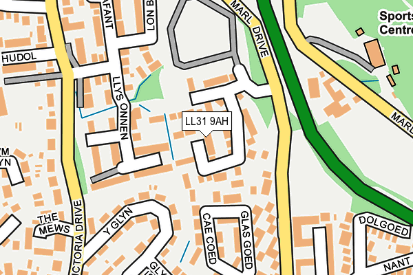 LL31 9AH map - OS OpenMap – Local (Ordnance Survey)