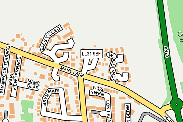 LL31 9BF map - OS OpenMap – Local (Ordnance Survey)