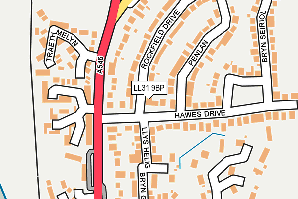 LL31 9BP map - OS OpenMap – Local (Ordnance Survey)