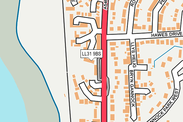 LL31 9BS map - OS OpenMap – Local (Ordnance Survey)