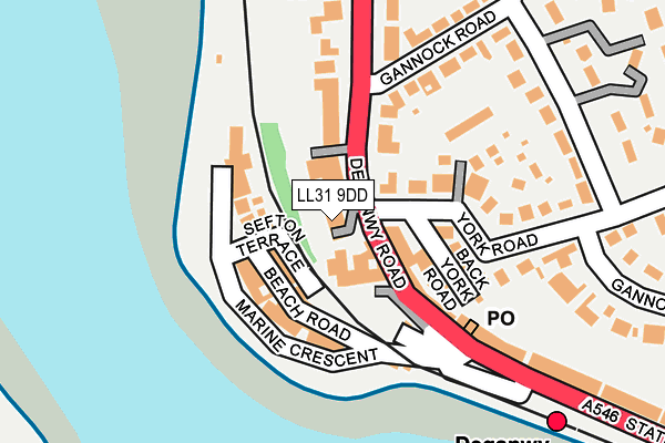 LL31 9DD map - OS OpenMap – Local (Ordnance Survey)