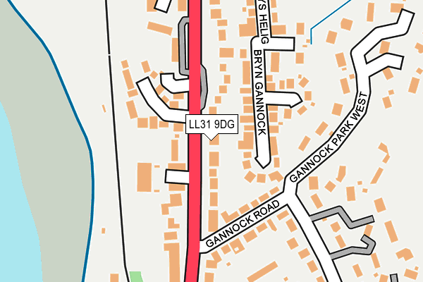 LL31 9DG map - OS OpenMap – Local (Ordnance Survey)