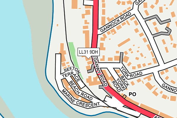 LL31 9DH map - OS OpenMap – Local (Ordnance Survey)