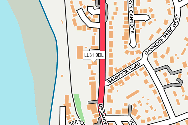 LL31 9DL map - OS OpenMap – Local (Ordnance Survey)