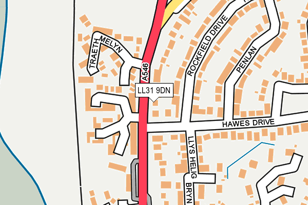 LL31 9DN map - OS OpenMap – Local (Ordnance Survey)