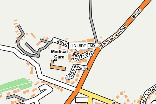 LL31 9DT map - OS OpenMap – Local (Ordnance Survey)