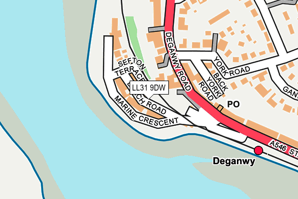 LL31 9DW map - OS OpenMap – Local (Ordnance Survey)