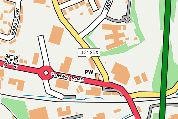 LL31 9DX map - OS OpenMap – Local (Ordnance Survey)