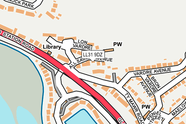 LL31 9DZ map - OS OpenMap – Local (Ordnance Survey)