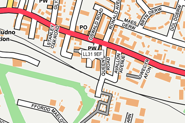 LL31 9EF map - OS OpenMap – Local (Ordnance Survey)