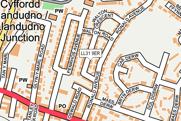 LL31 9ER map - OS OpenMap – Local (Ordnance Survey)