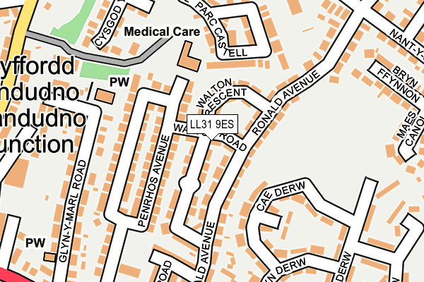 LL31 9ES map - OS OpenMap – Local (Ordnance Survey)
