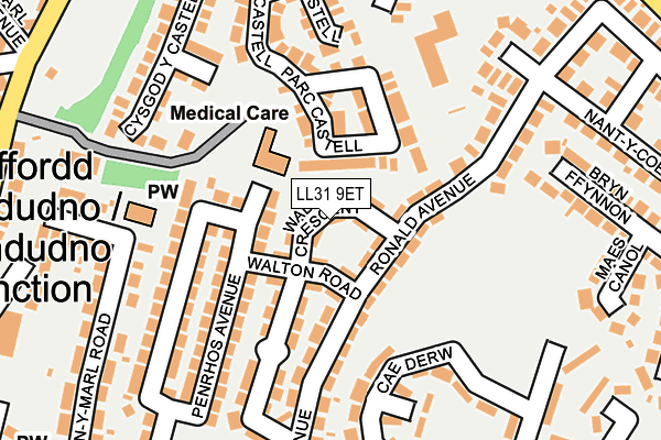 LL31 9ET map - OS OpenMap – Local (Ordnance Survey)