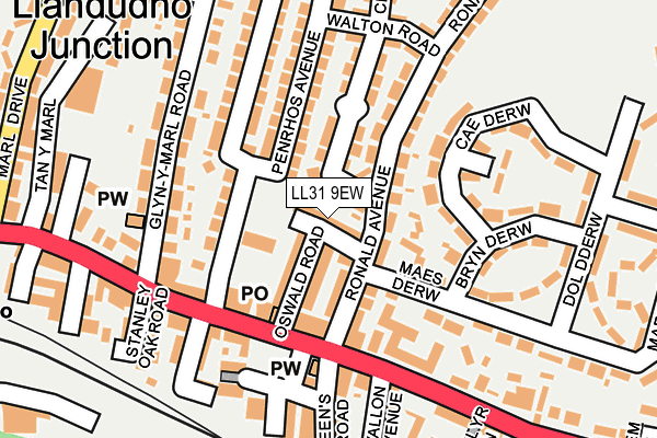 LL31 9EW map - OS OpenMap – Local (Ordnance Survey)