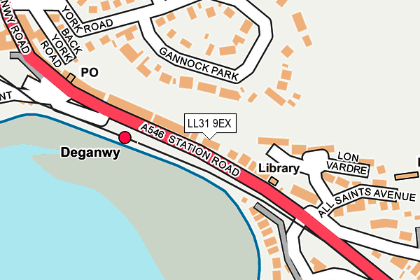 LL31 9EX map - OS OpenMap – Local (Ordnance Survey)