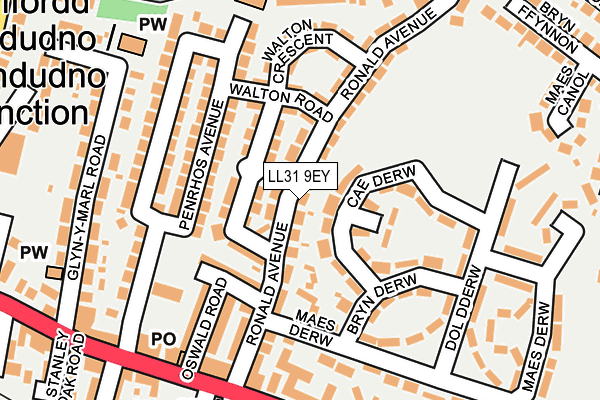 LL31 9EY map - OS OpenMap – Local (Ordnance Survey)
