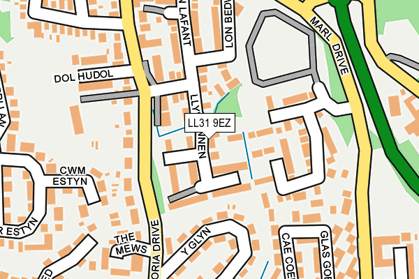 LL31 9EZ map - OS OpenMap – Local (Ordnance Survey)