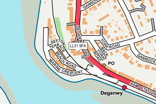 LL31 9FA map - OS OpenMap – Local (Ordnance Survey)