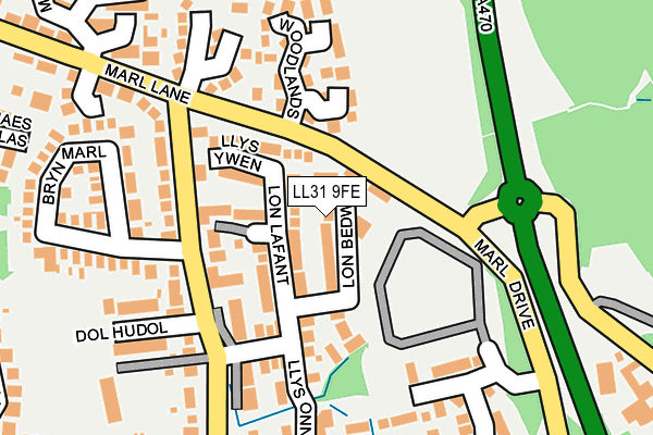 LL31 9FE map - OS OpenMap – Local (Ordnance Survey)