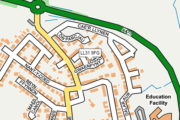 LL31 9FG map - OS OpenMap – Local (Ordnance Survey)