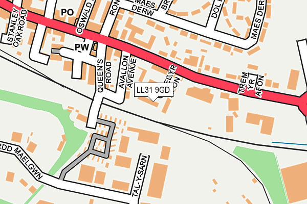 LL31 9GD map - OS OpenMap – Local (Ordnance Survey)