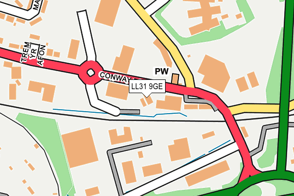 LL31 9GE map - OS OpenMap – Local (Ordnance Survey)