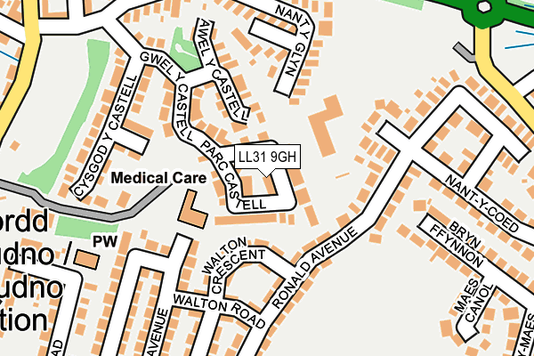 LL31 9GH map - OS OpenMap – Local (Ordnance Survey)