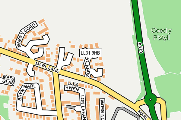 LL31 9HB map - OS OpenMap – Local (Ordnance Survey)