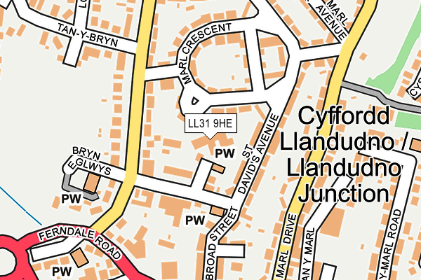 LL31 9HE map - OS OpenMap – Local (Ordnance Survey)