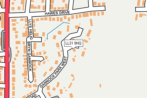 LL31 9HQ map - OS OpenMap – Local (Ordnance Survey)