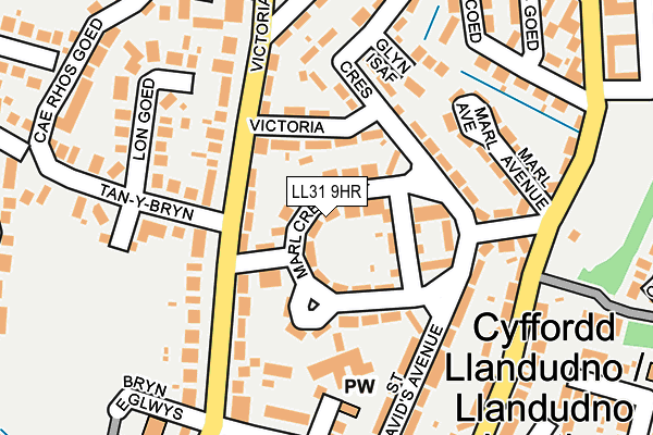 LL31 9HR map - OS OpenMap – Local (Ordnance Survey)