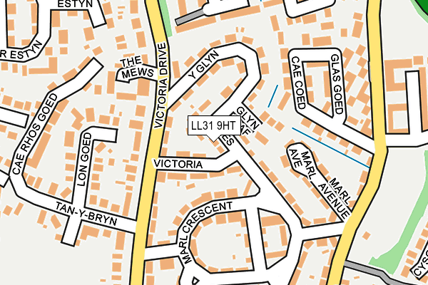 LL31 9HT map - OS OpenMap – Local (Ordnance Survey)