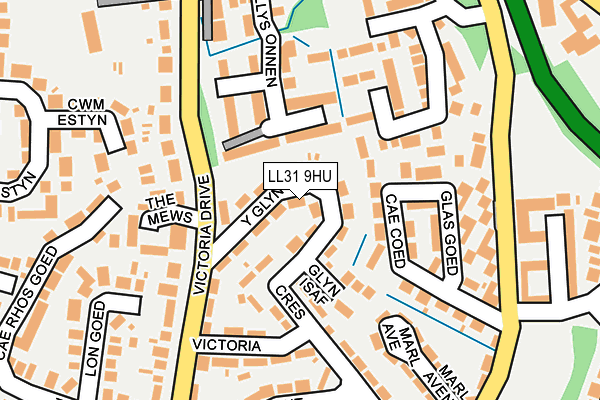 LL31 9HU map - OS OpenMap – Local (Ordnance Survey)