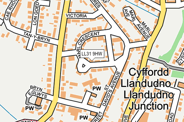 LL31 9HW map - OS OpenMap – Local (Ordnance Survey)