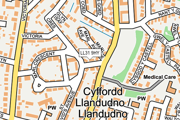 LL31 9HY map - OS OpenMap – Local (Ordnance Survey)