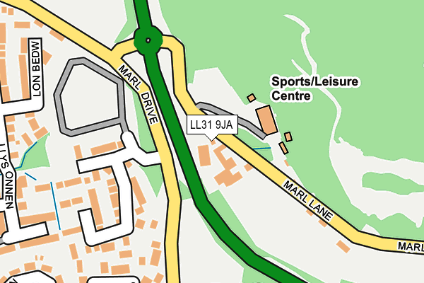 LL31 9JA map - OS OpenMap – Local (Ordnance Survey)