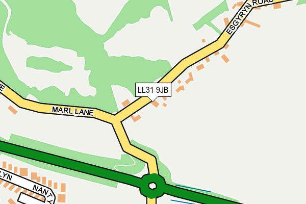 LL31 9JB map - OS OpenMap – Local (Ordnance Survey)