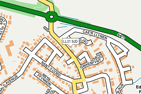 LL31 9JD map - OS OpenMap – Local (Ordnance Survey)