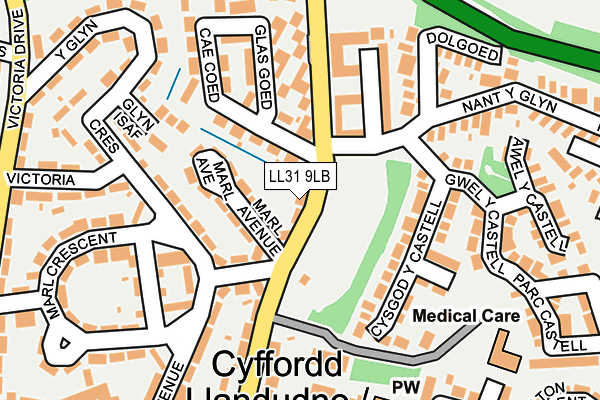 LL31 9LB map - OS OpenMap – Local (Ordnance Survey)