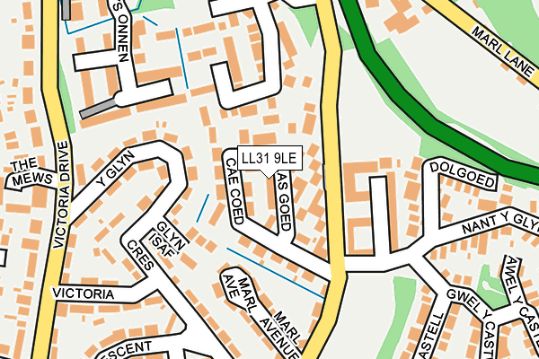 LL31 9LE map - OS OpenMap – Local (Ordnance Survey)