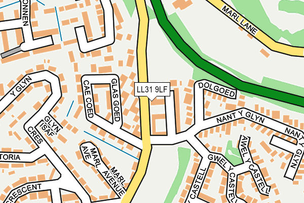LL31 9LF map - OS OpenMap – Local (Ordnance Survey)