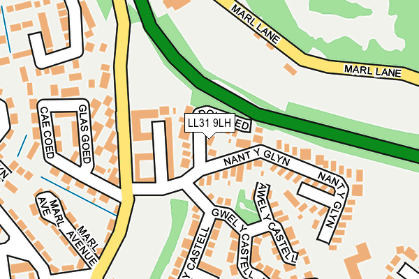 LL31 9LH map - OS OpenMap – Local (Ordnance Survey)