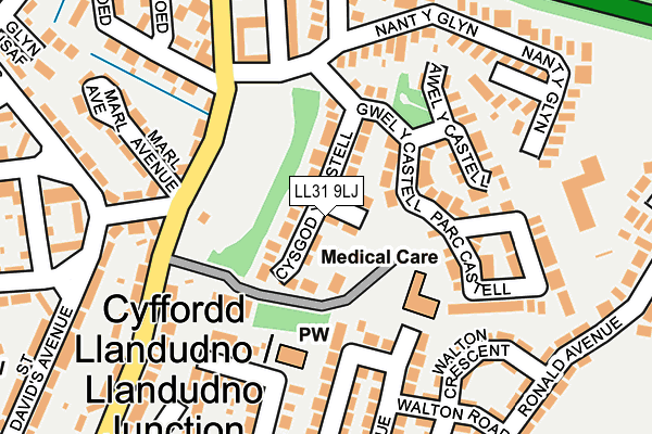LL31 9LJ map - OS OpenMap – Local (Ordnance Survey)