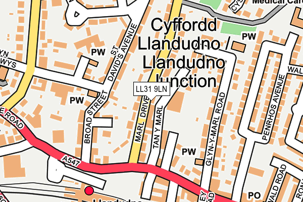 LL31 9LN map - OS OpenMap – Local (Ordnance Survey)