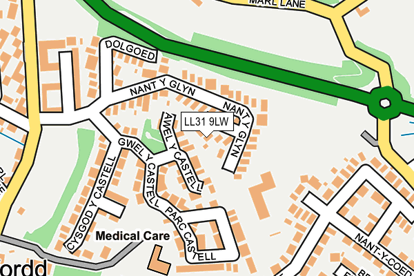 LL31 9LW map - OS OpenMap – Local (Ordnance Survey)