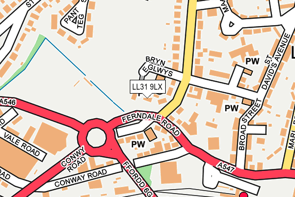 LL31 9LX map - OS OpenMap – Local (Ordnance Survey)