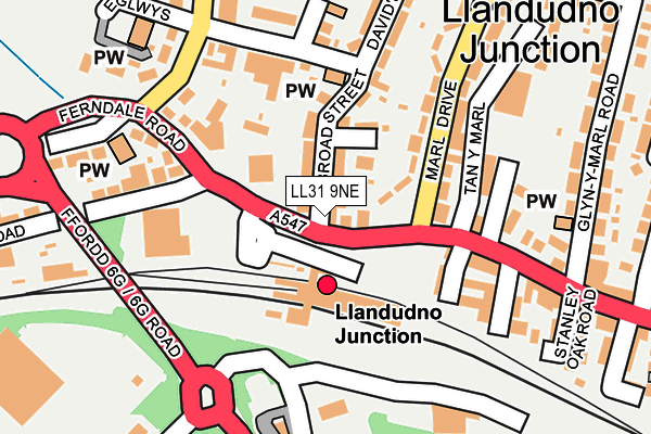 LL31 9NE map - OS OpenMap – Local (Ordnance Survey)